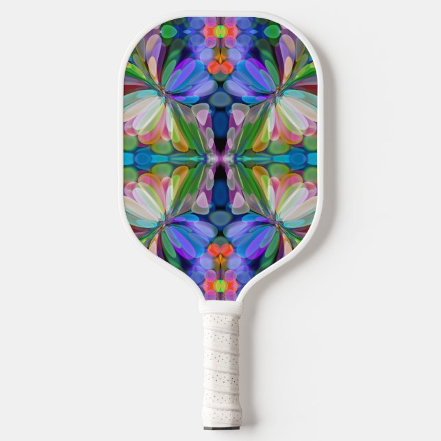 Dragonfly Wildblume Garden Abstrakt Pickleball Schläger (Vorderseite)