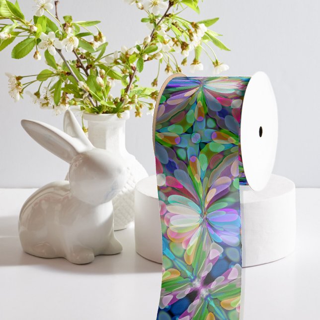 Dragonfly Wildblume Garden Abstrakt Satinband (Von Creator hochgeladen)