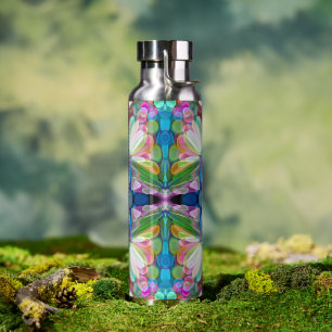 Dragonfly Wildblume Garden Abstrakt Trinkflasche