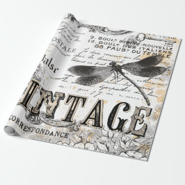 Dragonfly Wrapping Paper - Französisch Vintag Geschenkpapier