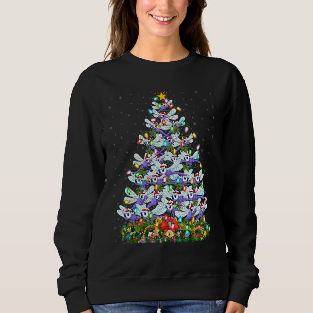Dragonfly   Xmas Lights Santa Dragonfly Christmas  Sweatshirt (Vorderseite)