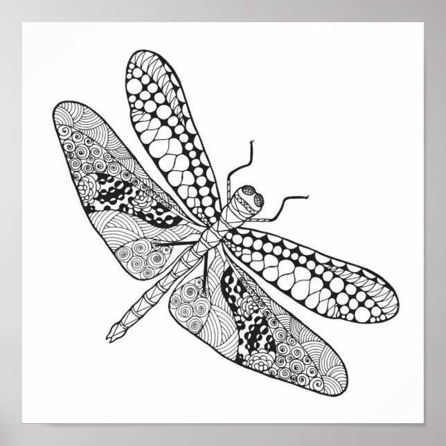 Dragonfly Zendoodle 2 Poster (Vorne)