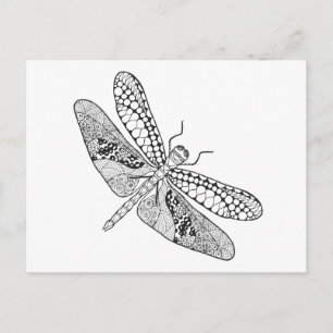 Dragonfly Zendoodle Postkarte