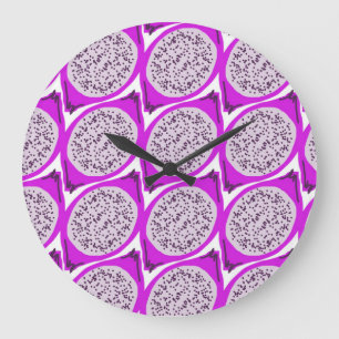 Dragonfruit Doodle Große Wanduhr