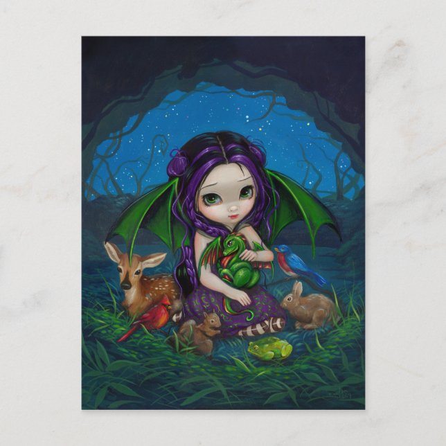 "Dragonling Garden III" Postkarte (Vorderseite)