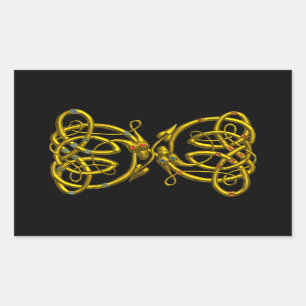 DRAGONLOVE, schwarz Rechteckiger Aufkleber