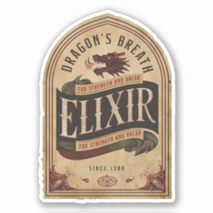 Dragon's Atem Elixir-Label-Aufkleber Aufkleber