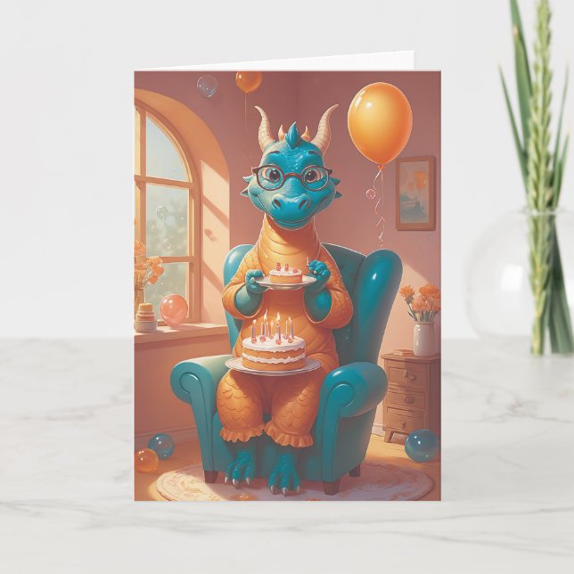 Dragon's Birthday Blaze Karte (Vorderseite)