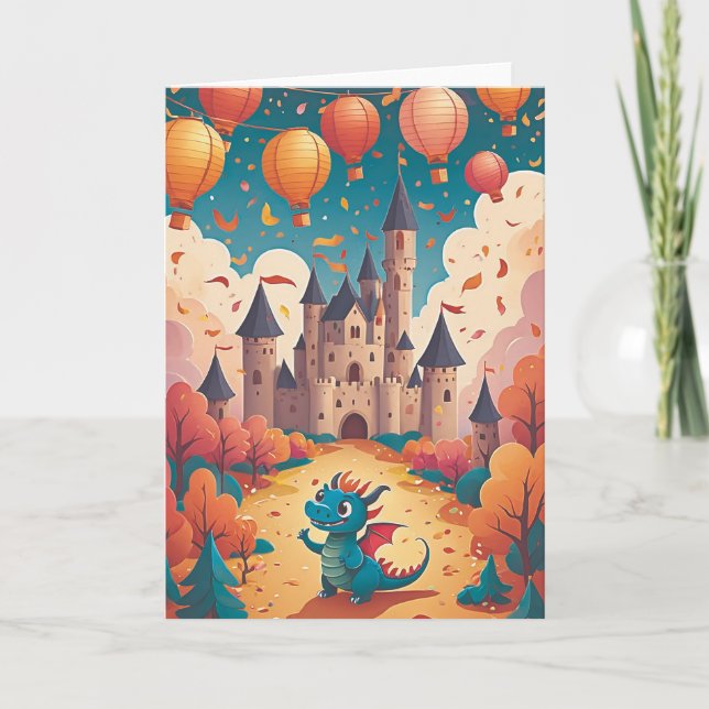 Dragon's Confetti Castle Bash Karte (Vorderseite)