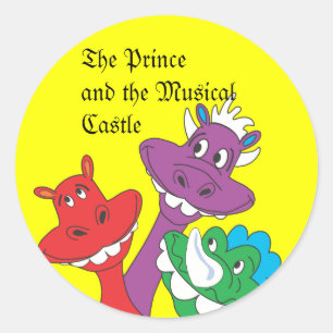 DRAGONS, der Prinz und das Musikalische Schloss Runder Aufkleber