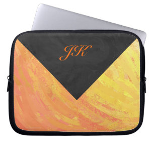 Dragons Eye Orange and Black Monogram Laptopschutzhülle