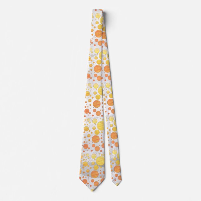 Dragons Eye Orange Polka Dot Pattern Krawatte (Vorderseite)