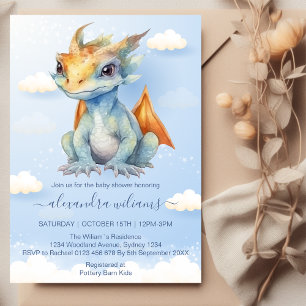 Dragons Fairy Tale Dragon Baby Shower Einladung