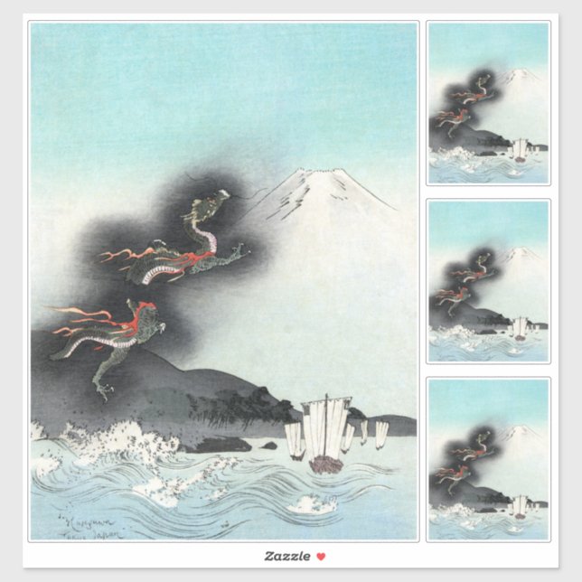 Dragon's Fury Sea Battle for Mount Fuji, Japan Aufkleber (Blatt)