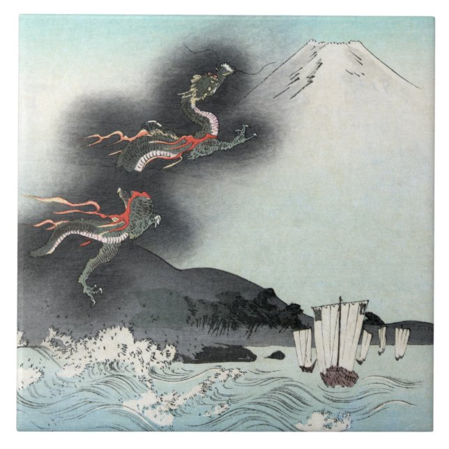 Dragon's Fury Sea Battle for Mount Fuji, Japan Fliese (Vorderseite)