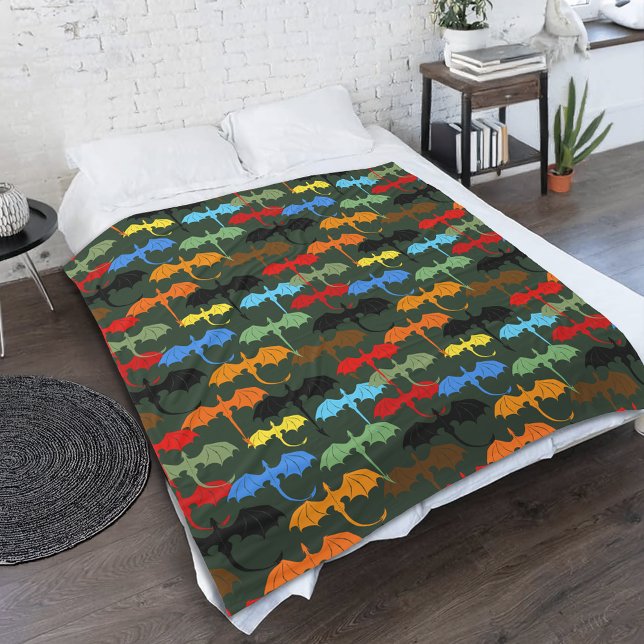 Dragons Green Flight Fantasy Fleecedecke (Von Creator hochgeladen)