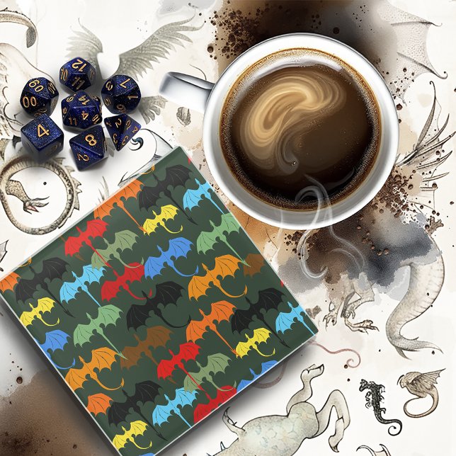 Dragons Green Flight Fantasy Glasuntersetzer (Von Creator hochgeladen)