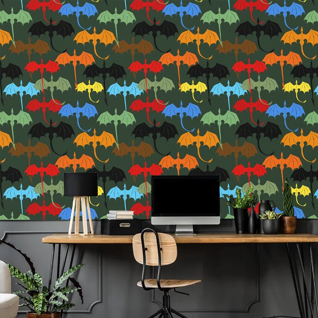 Dragons Green Flight Fantasy Tapete (Von Creator hochgeladen)