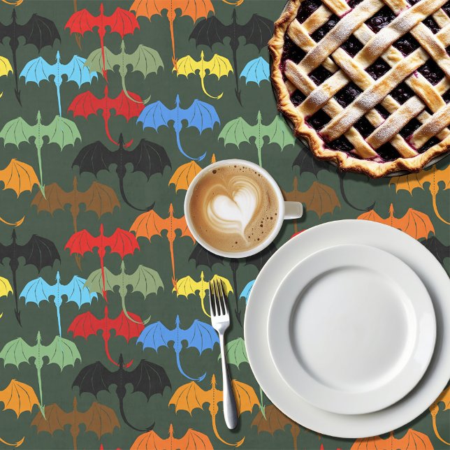 Dragons Green Flight Fantasy Tischdecke (Von Creator hochgeladen)