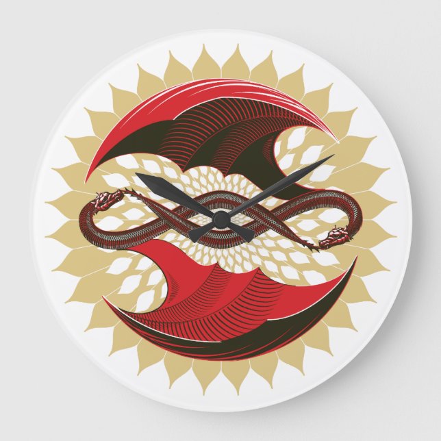 Dragons Große Wanduhr (Vorderseite)