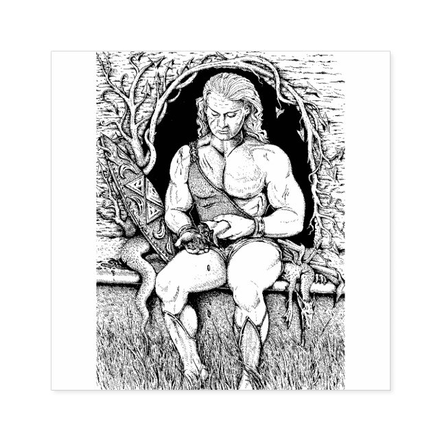 DRAGON'S HOARD, WARRIOR, GOLD-BAG, CAVE, LAIR GUMMISTEMPEL (Prägung)