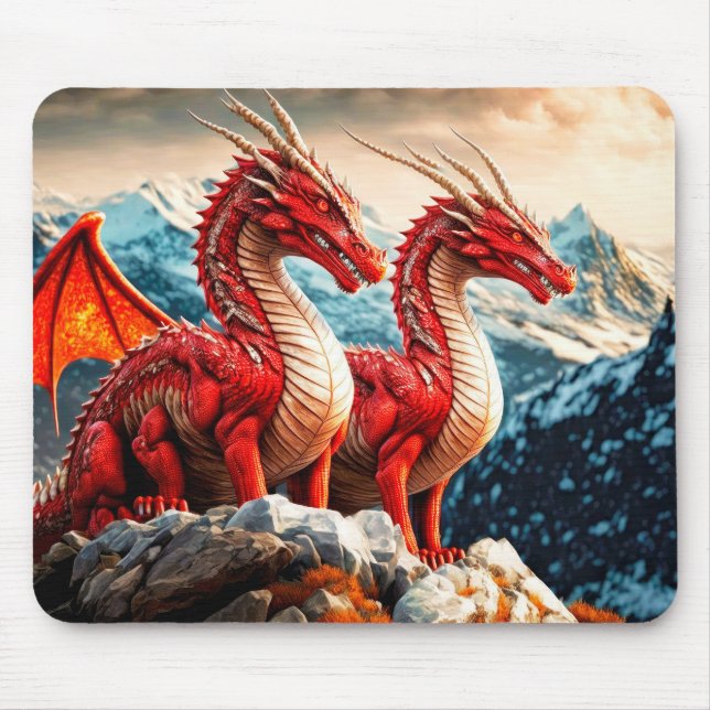 Dragons Illustration Mousepad (Vorne)