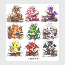 Dragons lesen Stickers Aufkleber