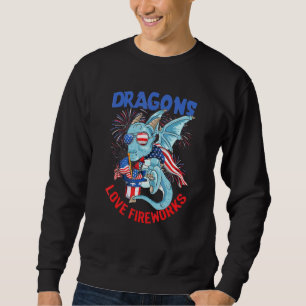 Dragons Liebe Fireworks American 4. Juli Patrio Sweatshirt