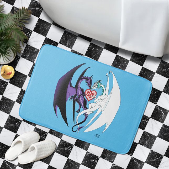 Dragons Liebe Heart Blue Badematte (Von Creator hochgeladen)
