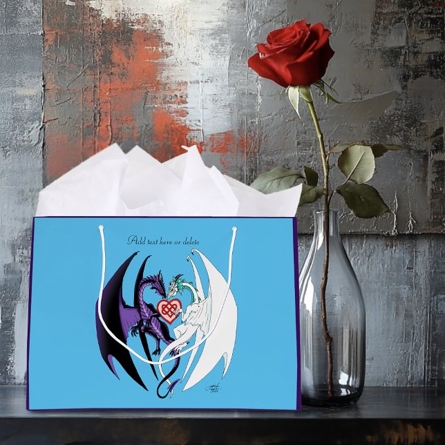 Dragons Liebe Heart Blue Große Geschenktüte (Von Creator hochgeladen)