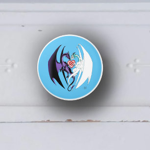 Dragons Liebe Heart Blue Keramikknauf