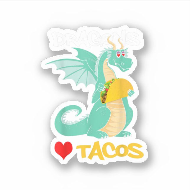 Dragons Liebe Tacos Aufkleber (Vorderseite)
