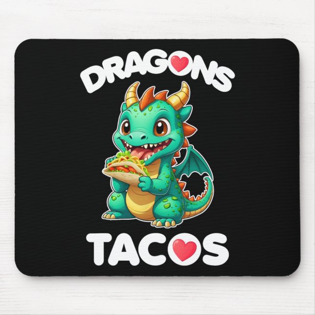Dragons Liebe Tacos Niedlich Cinco De Mayo Mexiko  Mousepad (Vorne)
