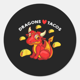 Dragons Liebe Tacos Niedlich Dragon Lover Mexican  Runder Aufkleber