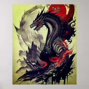 Dragon's Majestät: Zeichnend Tinte Poster