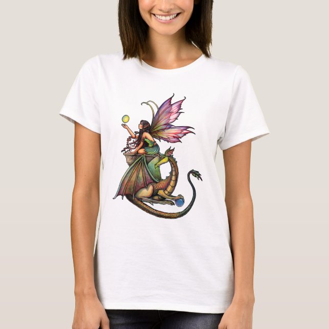 Dragon's Orbs Fairy and Dragon von Molly Harrison T-Shirt (Vorderseite)