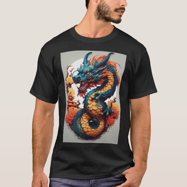 Dragon's Rainbow Lair: Designs für Whimsical T - S T-Shirt (Vorderseite)