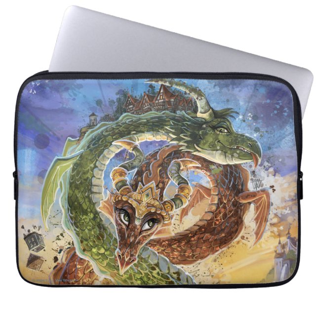 Dragons Rising Kunst Laptopschutzhülle (Vorderseite)