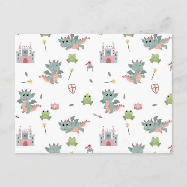 Dragons Ritter Burg Wilhelm Tell Feiertagspostkarte (Vorderseite)