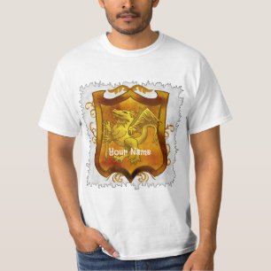 Dragons Shield-Familienwappen-Nachname T-Shirt