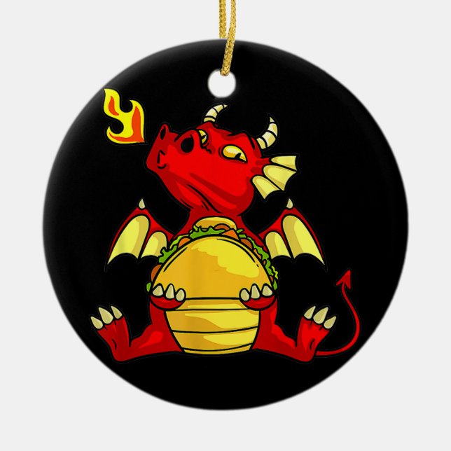 Dragons Tacos Women Men Kinder Mexikanische Liebe Keramik Ornament (Vorne)