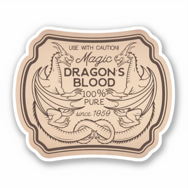 Dragons Vintager Label-Aufkleber Aufkleber (Vorderseite)