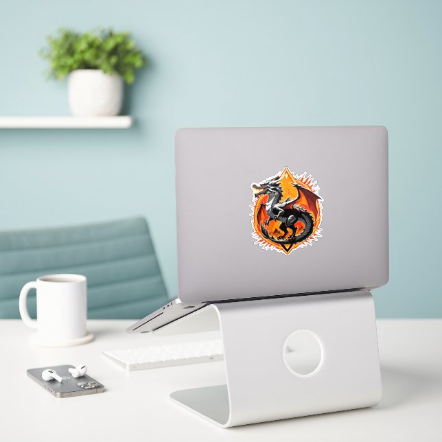 Dragon's Wrath: Das Samurai-Erwachen / Vintage Kun Aufkleber (Laptop auf Schreibtisch)