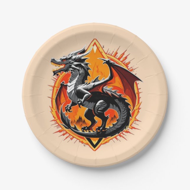 Dragon's Wrath: Das Samurai-Erwachen / Vintage Kun Pappteller (Vorderseite)
