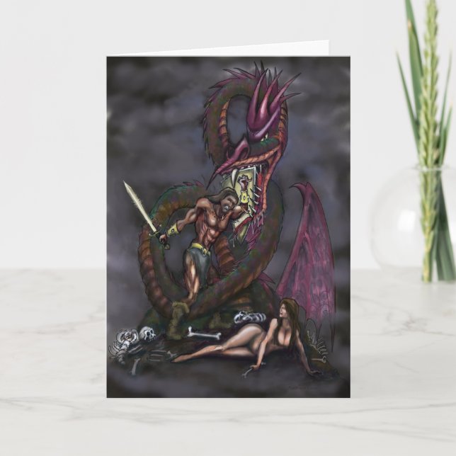 Dragonslayer Fantasy Art Card Karte (Vorderseite)