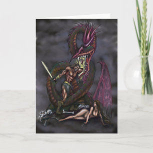 Dragonslayer Fantasy Art Card Karte