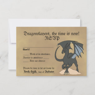 Dragonslayer-Rollen RSVP Karte