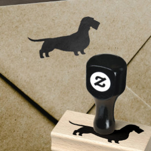 Draht-behaarte Dackel-Silhouette Gummistempel
