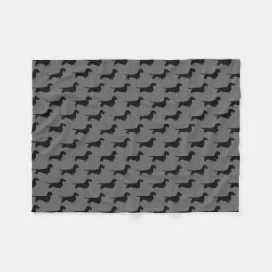 Draht-behaartes Dackel-Silhouette-Muster Fleecedecke