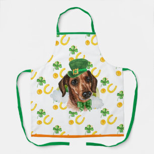 Draht-Dackel-Feiertagsdekoration St. Patrick's Day Schürze